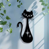 Cat-Shaped Metal Decor Wall Art Lightweight Feline Wall Decor Easy Installation for Living Room, Entryway, Hallway