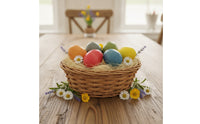 6 Pieces Wooden Easter Eggs Decorative Wooden Egg Handmade-Look for Decorators