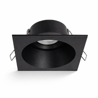 Ceiling Spotlights with Die-Cast Aluminum Square Shape, Adjustable Angle 90x90mm Face Housing, Single Downlight Frame, Recessed Ceiling Lighting