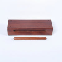Wood Block Mallet Set Sturdy with Striker Stick Hollow Body Slotted Wood Block Musical Instrument One-Piece Design
