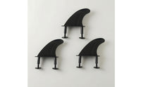 3 Pieces Surfing board Rear Fin Black Surfing board Fin with Screws Curved for Surfers