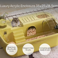 Acrylic Hamster Villa with Quiet Wheel and Climbing Area