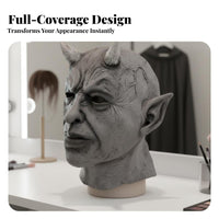 Creepy Smiling facial covering photorealistic Horror face covering Scary look Costume Accessory for practical jokesters, Cosplayers, Halloween, practical jokes, Themed Events