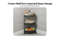 Space-Saving Design Triangular Rolling Rack Waterproof Triangular Rolling Universal Easy to Assemble Corner Shelf Multi-Functional for Homeowners, Renters, Students, Bathroom, Corners, Kitchen, Living Room