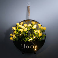 Home Decoration Plant Pots for Indoor Plants, Pack of 4 Round Metal Wall Planters, Hanging Basket with Lights, Nordic Style Hallway Decor