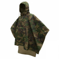 Warm Sleeping Bag Poncho Water-Resistant Hooded Sleeping Cloak Full Body Wrap Camping Poncho Quilt Insulated for Journey