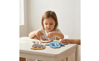 Printed Wooden Animal Lacing Toy Smooth-Cut Edges Animal Lacing Board Colored Fine Motor Threading Toy Hand-Eye Coordination for Children