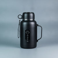 Vehicle Electric Kettle with Carrying Strap 12V 24V Car Water Kettle Power Adaptive Switching Mini Hot Water Boiler for Truckers, Commuters