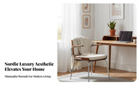 Woven Rear Armchair Nordic and Aesthetic Dining Furniture With Armrests Minimalist Design for Study
