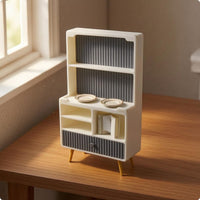 Dollhouse Side Cabinet Ribbed Front Mini Display Shelf Cabinet Display Shelf Model Compact Miniature Furniture Fine Workmanship