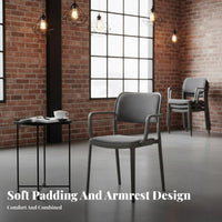 Stackable Design Upholstered Armchair With Armrests Dining Chair Minimalist Design Household Furniture Comfortable Padding for Families, Homeowners, Business Owners, Restaurant, Reception Area, Living Room, Reading Nook