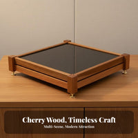 Premium Materials Single Layer Amplifier Stand Stable and Solid Cherry Wood Audio Platform Vibration Damping High-Fidelity Equipment Base Shock-Absorbing for Audiophiles, Home Theater