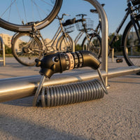 PVC-Coated Long Coiled Bike Lock Rust-Resistant 4-Digit Cable Lock Waterproof Security Gear Lightweight