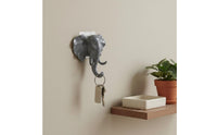 Elephant Head Wall Hook Versatile Elephant Head Hook Decorative Key Holder No Drilling Required Wilderness Theme Wall Decor