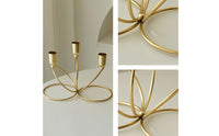 Three-Arm Candlestick Holder Versatile 3-Arm Candelabra Candlestick Holder with Three Cups Modern Metal Candelabra Minimalist