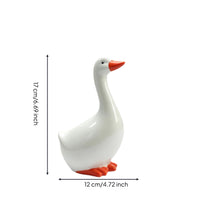 Ceramic Goose Glazed Goose Figurine Small Ornament for Shelf