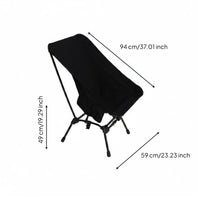 Carry Bag Folding Moon Chair Slanted Backrest Black Metal Folding Chair Low Seat Outdoor Furniture Portable