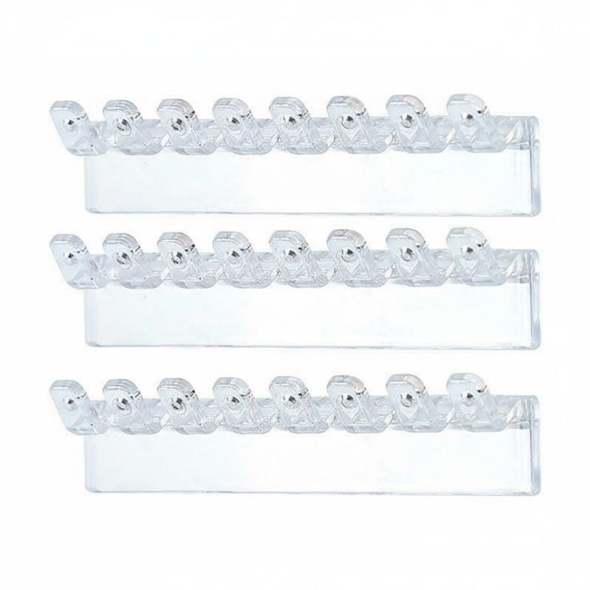 3 Pieces 8-Hole Jewelry Storage Strip Mini Size Wall Mount Jewelry Organizer