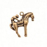 Brass Horse Figurine Cast Metal Horse Ornament Animal Decor Worn Look Decorative