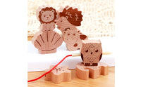 Animal Stacking Toy Multiple Ways to Play Animal Threading Toy Early Learning Wooden Stacking Pieces for Young Children, Kids, Tabletop