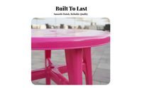 Food Stall Table Easy to Clean Round Stable Surface Cross-Brace Support for Restaurant Owners, Homeowners, Barbecue, Poolside, Backyard