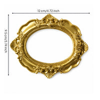 Baroque Frame Miniature Ornate Frame Small Oval for Photographers, Tabletop Decor, Flat Lays