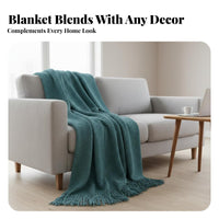 Tasseled Geometric Throw Soft and Comfortable Bed Runner Multi-Purpose for Sofa