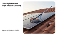 No-Scratch Soft Bristles Photovoltaic Panel Cleaning Brush Lightweight Telescoping Solar Panel Brush Adjustable Angle Water Fed Cleaning Pole Easy Installation for Homeowners, Professional Cleaners, Business Owners, Roofs, Glass Panes, Exterior Walls