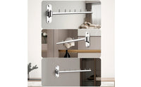 Folding Wall-Mounted Clothes Hanger Rack Rustproof Clothes Hanger Rack with Swing Arm Hardware Rust Resistant for Laundry Room