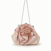 Elegant Floral Kiss Lock Evening Bag Dressy Rose Clutch Compact Flower Evening Clutch Romantic for Weddings, Prom, Date Nights