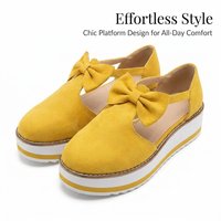 Women's Low Top Bow Knot Ankle Boots, Casual Suede Suede Sandals, Rubber Sole, Round Toe, T-Strap, Summer Vacation Footwear