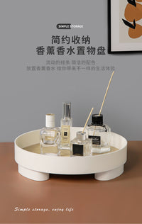 ins置物托盘香水香薰北欧圆杂物玄关钥匙桌面梳妆台化妆品收纳盒 方形-木质托盘