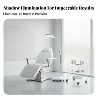 High Magnification LED Magnifying Floor Lamp Stepless Dimmable Magnifying Floor Lamp Hands-Unrestricted Design LED Work Light with Magnifier Eye Protection for Nail Technicians Artists, Medical Office, Home Office, Craft Room, Workshop