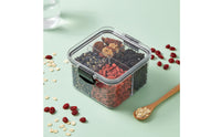 Leakproof Stackable Grain Container Leak-Proof Clear Snack Organizer Easy to Clean Multi-Compartment Storage Bin Included for Meal Preppers, Pantry, Refrigerator, Office