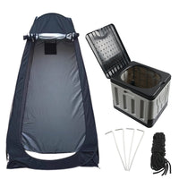 Portable Folding Toilet Kit with Camping Tent for Outdoor Use