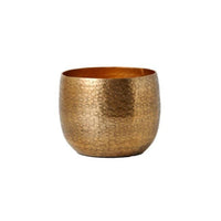 Vase with Hammered Finish Gold Aluminum Vase Textured Vessel for Homeowners, Decorators, Tabletop, Living Room, Entryway