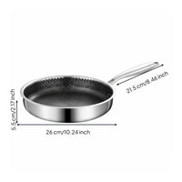 Honeycomb Wok Pan with Lid Multi-Ply Construction Flat Bottom Wok Smokeless Honeycomb Non Pan