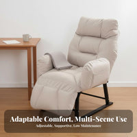 Foldable Design Folding Rest Chair Converts to Bed Adjustable Recliner Chair Breathable Material Single Person Recliner Sofa High-Density Foam Filling for Not on Ice Workers, Students, Balcony, Bedroom, Living Room, Small Areas