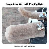 Cartoon Motorcycle Handle Covers Keeps Hands Warm Soft Handlebar Covers Universal Fit Soft Handlebar Grip Set for Bikers, Outdoor Riding, Long Rides