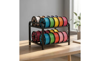 Large Capacity 3D Printer Filament Storage Rack Desktop 2-Tier Filament Storage Rack Open-Frame 2-Tier Metal Spool Holder Compact for Makers