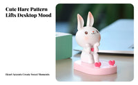 Cute Hare Phone Holder Hands Viewing Hare Phone Holder Universal Compatibility Desktop Figurine for Couples, Women, Bedroom, Home, Nightstand