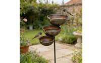 Bird Water Feeder Outdoor Bird Bath with Metal Stake Heavy Duty for Flower Bed
