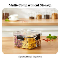 4-Compartment food container Easy to Clean 4-Compartment Storage container Stackable Design