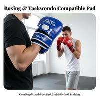 Shock Absorption Curved Focus Pad High-Density Foam Padding Curved Focus Pad S Adjustable Wrist Strap Boxing Hand Target PU Leather for Coaches, Beginners, Athletes, Sparring Practice, Home Workout, Dojo, Gym