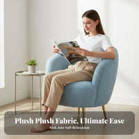 Light Luxury aesthetic Upholstered Barrel Chair Plush Upholstery Living Room Furniture space-saving Footprint Indoor Seating Wrap-Around Backrest for Hospitality Managers, Interior Designers, Bedroom, Lounge Area, Apartment, Nursery