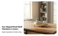 Wooden Corner Stand Space-Saving Tabletop Organizer Wood Grain Household Storage for Collectors, Homeowners, Desktop, Desk, Kitchen Countertop