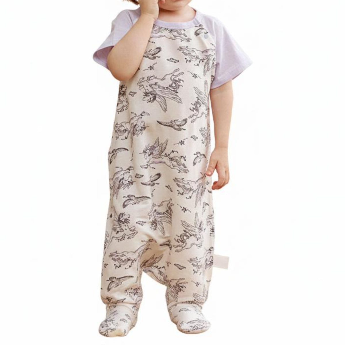 Bamboo Cotton Material Baby Split-Leg Sleeping Bag Breathable Short Sleeve Sleep Sack Soft Toddler Sleep Sack with Legs Machine Washable for Toddlers, Early Walkers, Bedtime, Naptime, Nursery, Crib