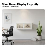 particle-resistantresistant Fluted Glass Door Cabinet Modern Design shelving unit Adjustable Shelves storage unit Lockable for Book Lovers, Collectors, Decor fans, Study Room, Home Office, Bedroom