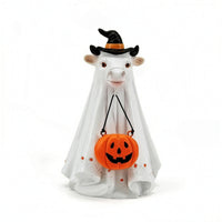 Indoor Ghost Figurine with Witch Hat Playful Ghost with Witch Hat Home Halloween Table Statue Desk for Classroom