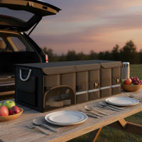 Trunk Storage Box Multi-Compartment Foldable Vehicle Organizer Waterproof Foldable Cargo Container for Camping